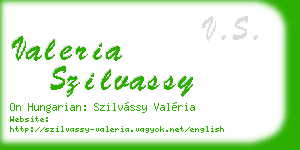 valeria szilvassy business card
