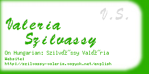 valeria szilvassy business card